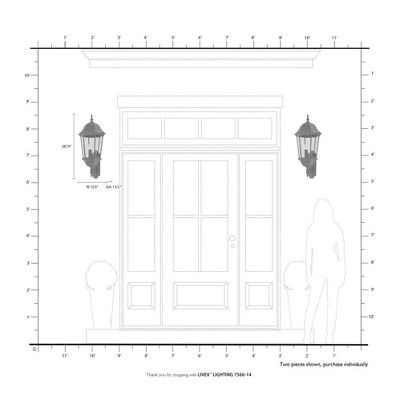 Hamilton Textured Black 3-Light Outdoor Wall Lantern