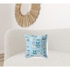 18" X 18" Sky Blue And White Paisley Blown Seam Suede Throw Pillow - 2 of 4
