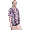LA LEELA Women's Button Down Short Sleeve Camp Dress Shirt Summer Hawaiian Club party Casual Blouse Tops - 3 of 4