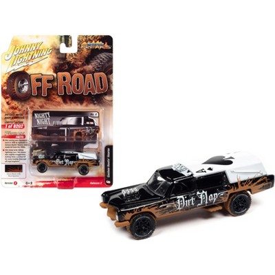 Haulin' Hearse Custom Black with Mud Graphics Dirt Mop Off Road Series Limited Ed 1/64 Diecast Model Car by Johnny Lightning