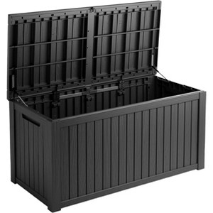 BI&SEA 180 Gallon Waterproof Deck Box-064,Lockable Resin Storage Box for Patio Furniture Cushions Garden Tools and Outdoor Delivery Storage - 1 of 4