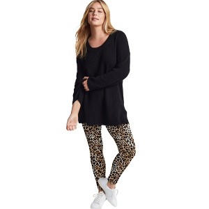 June + Vie by Roaman's Women's Plus Size Classic Ankle Legging - 1 of 4