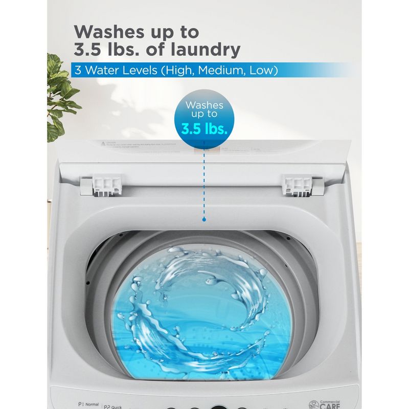 Commercial Care 0.9 Cu. Ft. Portable Washing Machine, Compact Washing Machine with 6 Wash Cycles, 5 of 9