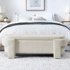 CAVINAS Oval Storage Ottoman Bench for Bedroom,Storage Bench with Large Storage Space,Linen Ottoman for Living Room,Bedroom,Entryway - 3 of 4