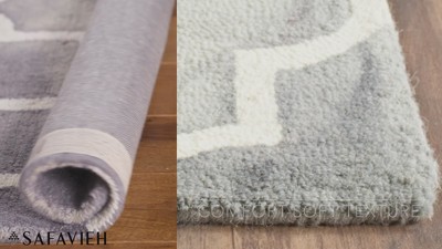 Turquoise and Ivory Hand-Tufted Wool Area Rug 5' x 8'