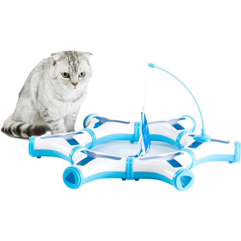 PawsMark Configurable Interactive Cat Toy with Spring Feather Teaser, 1 of 10