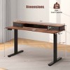 Costway 55"x 24" Electric Standing Desk with 2 Drawers Monitor Stand Storage Shelf Black/White/Brown - 3 of 4