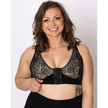 Leonisa Triangle lace bralette with buttonhole cutout - Black M