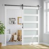 SMARTSTANDARD 80 in. & 84 in. White Glass Barn Door with Sliding Door Hardware Kit & Handle - Predrilled Ready to Assemble, 5-Lite Frosted Glass - 2 of 4