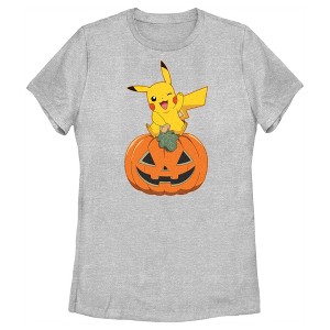 Women's Pokemon Halloween Pikachu Jack-O'-Lantern T-Shirt - 1 of 4