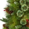 Nearly Natural 5-ft Montana Mixed Pine Artificial Christmas Tree with Pine Cones, Berries and 510 Bendable Branches - 4 of 4