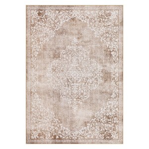 Vintage Floral Pattern Area Rug Machine Washable, for Living Room, Non Slip Rugs for Bedroom, Carpet for Office Dining Room - 1 of 4