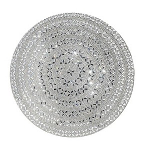 15" Madison Avenue Round Throw Pillow - Sparkles Home: Luxury Geometric Knit, Indoor Polyester Fiber Cushion - 1 of 4