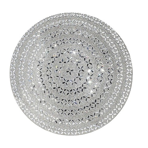 15" Madison Avenue Round Throw Pillow - Sparkles Home: Luxury Geometric Knit, Indoor Polyester Fiber Cushion - image 1 of 4