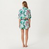 Anna-Kaci Lounge Women's Tropical Bird Print Satin Pajama Set with Short Sleeve Button-Up Top and Relaxed Fit Elastic Waist Shorts - 4 of 4