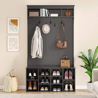 FURNIinspire Hall Trees Hall Tree With Bench And Shoe Storage