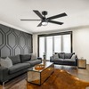 Airsurfer 52" Industrial Ceiling Fan with Light, Matte Black Metal Cage Light & Wood Blades,6-Speed Reversible DC Motor,Remote Control for Living Room - 2 of 4