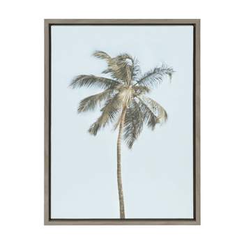 Sylvie One Coconut Palm Tree by The Creative Bunch Studio Framed Wall Canvas - Kate & Laurel All Things Decor