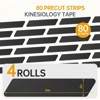 Itopfox Kinesiology Tape, 80 Precut Strips 4 Rolls, Cotton Elastic Athletic Tape for Muscle Pain Relief and Joint Support, Black - 2 of 4
