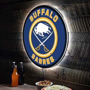 Evergreen Ultra-Thin Edgelight LED Wall Decor, Round, Buffalo Sabres- 23 x 23 Inches Made In USA - 1 of 4