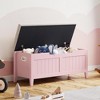 Storage Chest, Storage Trunk with Cushion Seat, 2 Safety Hinges, Storage Bench, Wooden Storage Organizer, Shoe Bench  Easy Assembly - 2 of 4