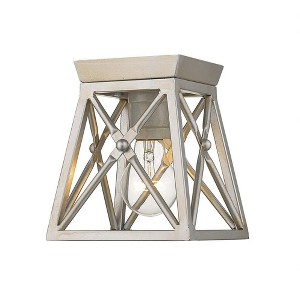 Trestle 6" Steel Flush Mount Ceiling Light - Dimmable Single-Bulb Fixture for Any Room - 1 of 2