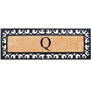 A1HC Rubber Coir Doormat For Outdoor Entrance, Anti-Shed Treated Front Door Mat 18x48, Monogrammed - 1 of 4
