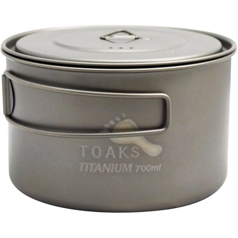 TOAKS Light Titanium 700ml Outdoor Camping Cook Pot POT-700-D115-L 