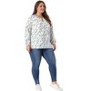 Agnes Orinda Women's Plus Size Chiffon Keyhole Long Sleeve Floral Blouses - 3 of 4
