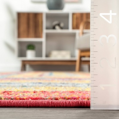 Reversible Multicolor Synthetic Indoor Runner Rug 31" x 8"
