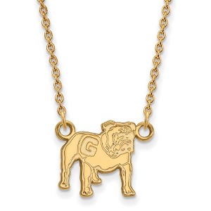 Black Bow Jewelry 14k Yellow Gold Plated Sterling Silver Georgia Bulldogs NCAA Necklace 18 Inch - 1 of 4