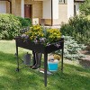 VYNXARIA Mobile Metal Raised Garden Bed Cart with Legs, Elevated Tall Planter Box with Wheels for Outdoor,Indoors,House,Patio,Backyard,Black - 4 of 4