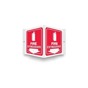 Accuform Fire Extinguisher Projection Sign White/Red 6"H x 5"W (PSP618) - 1 of 1