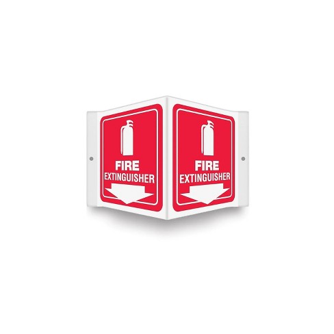 Accuform Fire Extinguisher Projection Sign White/Red 6"H x 5"W (PSP618) - image 1 of 1