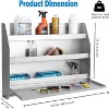 5052 Aluminum Wall-Mounted Storage Cabinet, 3-Tier Organizer with Flip-Out Work Table & Paper Towel Rack for Tools and Supplies, Garage Tool Cabinet - 2 of 4