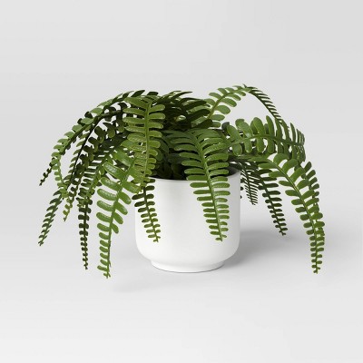 Image of Artificial Fern Plant Light - Threshold™: Indoor Faux Greenery, Melamine Pot, Tabletop Decor