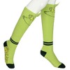 Dr Seuss The Grinch Women's Christmas Plush Grinch Face Knee-High Gripper Slipper Sock Green - 2 of 4