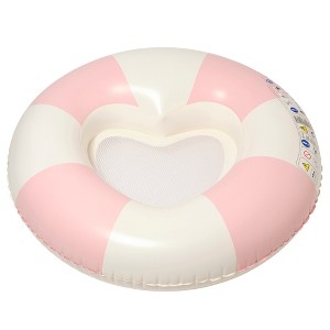 Sunnylife Luxe Tube Pool Ring - Stole My Heart Pink Stripe, Inflatable Lounger - 1 of 4