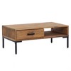 vidaXL Coffee Table Brown Solid Pinewood Medium Coffee Table - 2 of 4