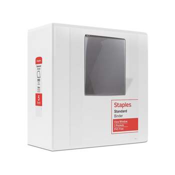Staples Standard 5-Inch D 3-Ring View Binder White (26360-CC) 976179