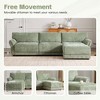 YOOCOZZ Chenille Sectional Sofa with Charging Ports, Petal Armrest Design and Movable Ottoman, 4 Seats - 4 of 4