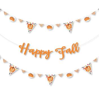 Big Dot of Happiness Fall Pumpkin - Halloween or Thanksgiving Party Letter Banner Decoration - 36 Banner Cutouts and Happy Fall Banner Letters