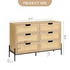 6-Drawer Rattan Dresser Tower - Tall Chest of Drawers with Woven Fronts, Freestanding Storage Cabinet for Bedroom, Living Room, Entryway - 2 of 4