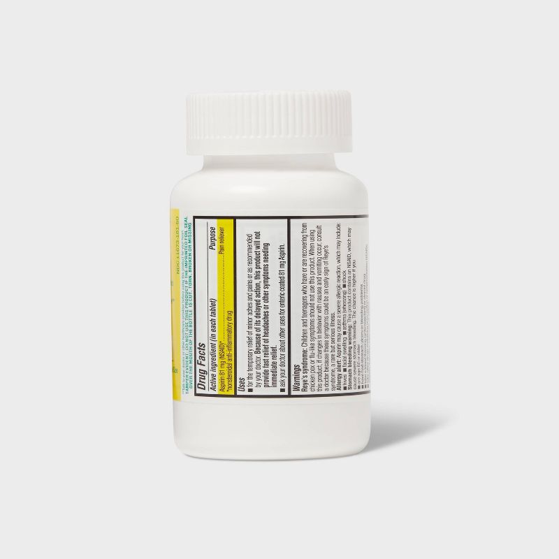 Aspirin (NSAID) Pain Reliever Enteric Safety-Coated Tablets - 500ct - up &#38; up&#8482;, 3 of 6