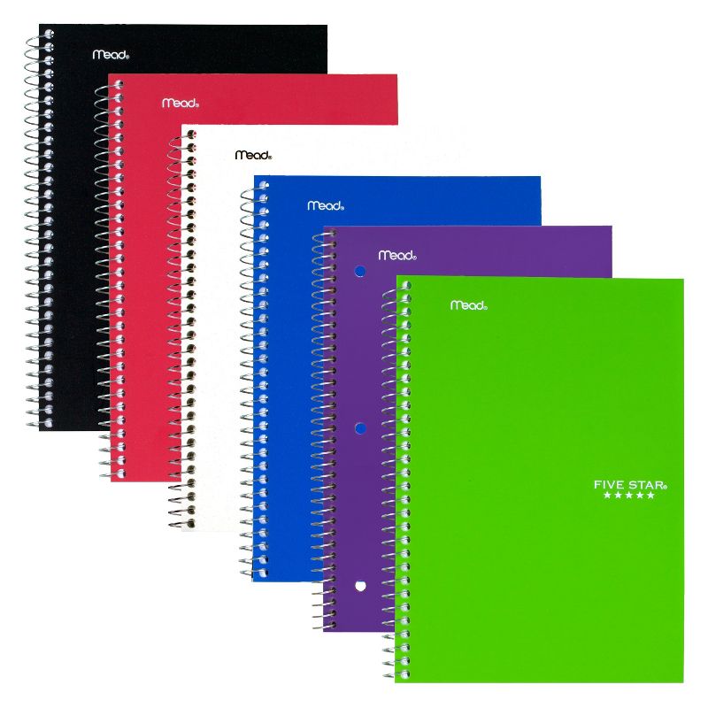Five Star 2 Subject College Ruled Solid Spiral Notebook (Colors May Vary), 3 of 8