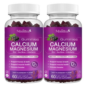 Mulittea Calcium Magnesium Zinc Gummies Supplement for Bone, Muscles & Sleep Support - 120 Gummies - 1 of 4