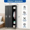Garvee 3-Door Metal Lockers for Employees 72 Inch Tall Heavy-Duty Black Metal Office Storage Cabinet, Black - 2 of 4