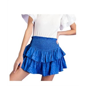 Women's Smocked Ruffle Mini Skort - ee:some - 1 of 3