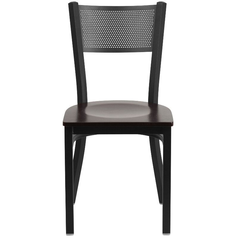 Flash Furniture Black Grid Back Metal Restaurant Chair, 5 of 7