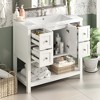 Akoasm 36 Inch Solid Wood Tall Bathroom Storage Cabinet Vanity With Drawers And Soft Closing Door(WITH UNDERMOUNT SINK)-White - 4 of 4